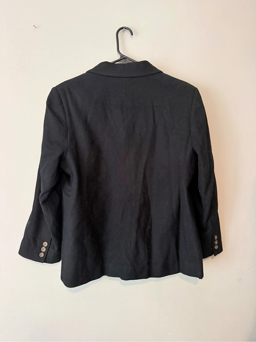 L.L.Bean Wool Cashmere Blazer Black Size 10P - Picture 2 of 4